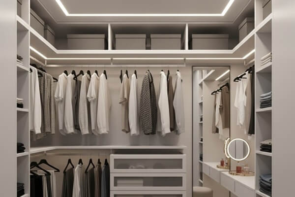 ออกแบบ Walk-in Closet (ตู้เสื้อผ้าห้อง) ในพื้นที่จำกัด